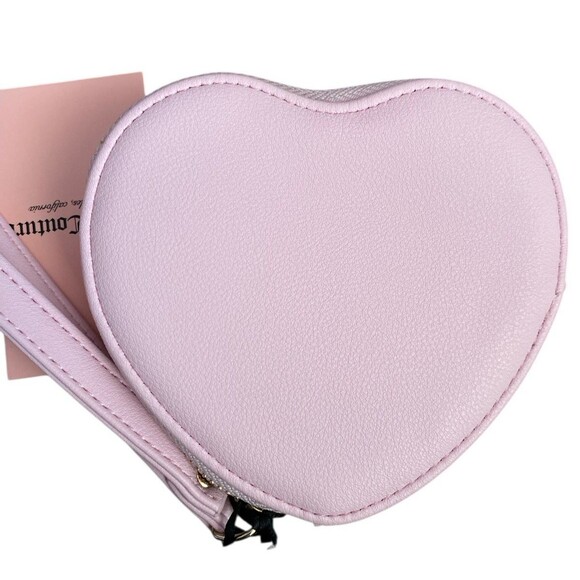 NWT Juicy Couture Kingdom Heart Zip Wristlet - Raspberry Tart Velour - Picture 4 of 5
